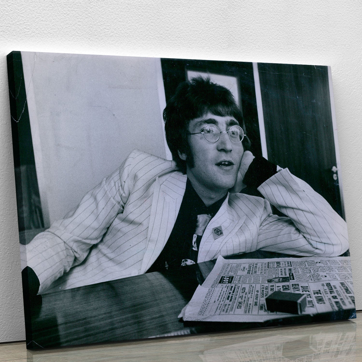 Canvas print or poster of John Lennon from 1967, showcasing vibrant colors and iconic imagery.