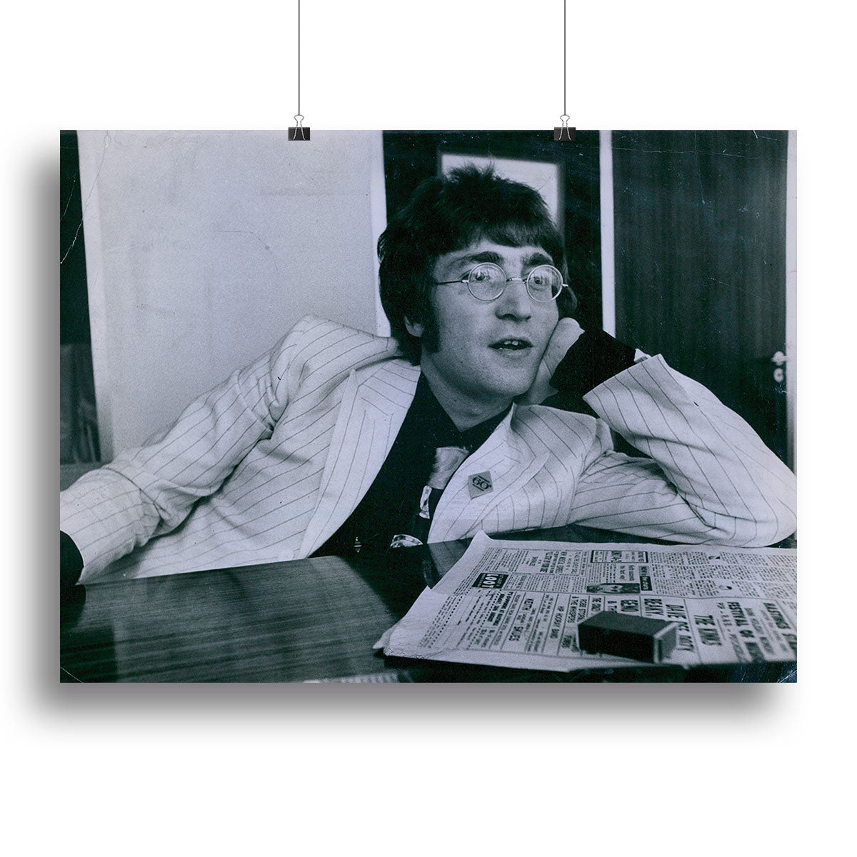 Canvas print or poster of John Lennon from 1967, showcasing vibrant colors and iconic imagery.