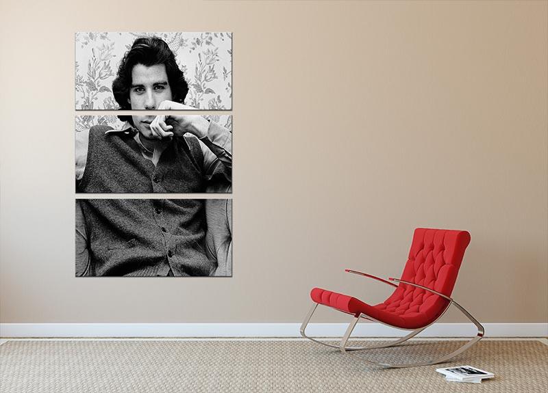 A stunning 3-panel canvas print featuring John Travolta from 1978, showcasing vibrant colors and intricate details.