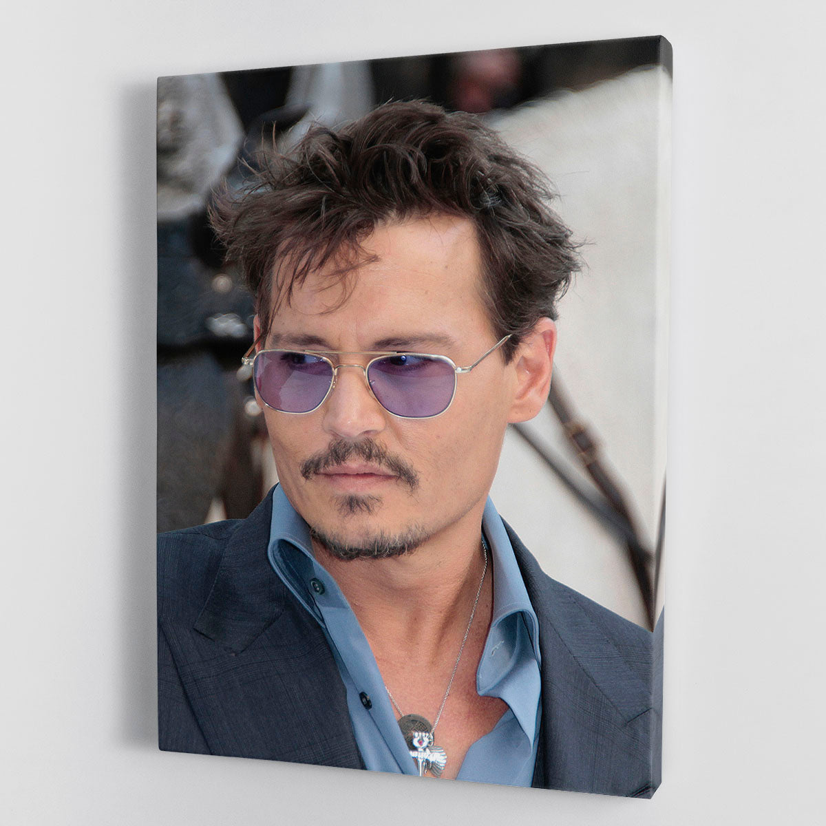 A vibrant canvas print of Johnny Depp as the Lone Ranger, showcasing his iconic character in a dynamic pose, perfect for home decor.