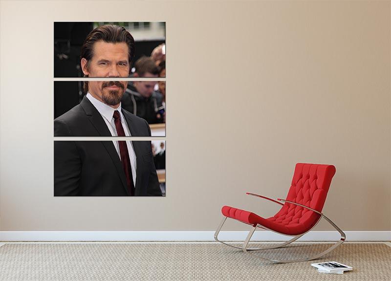 Josh Brolin 3 Split Panel Canvas Print showcasing vibrant artwork across three panels, perfect for home decor.