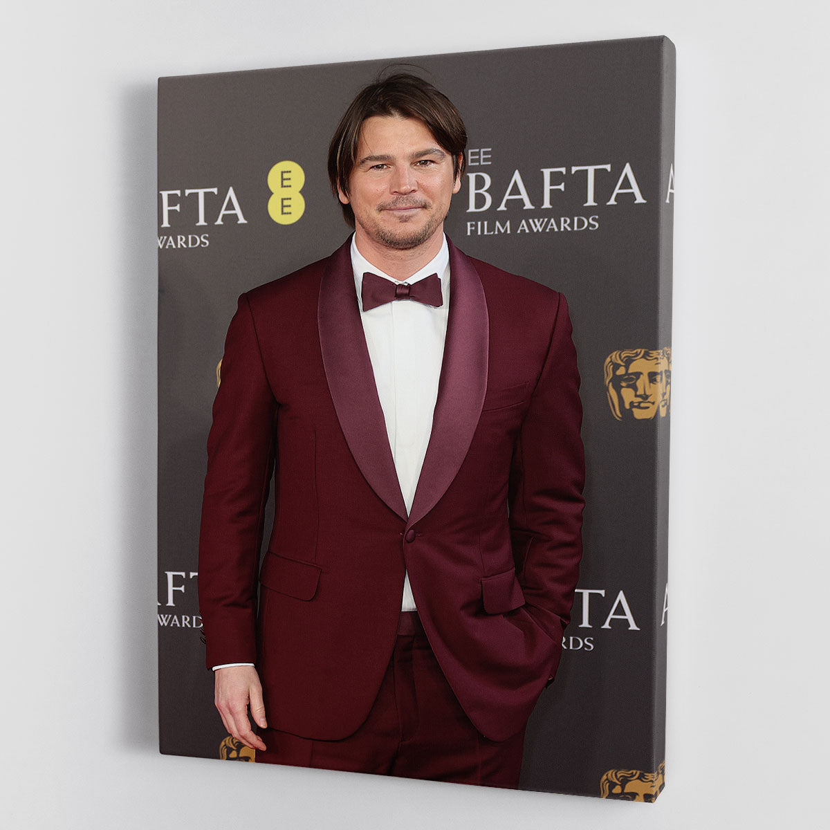 Canvas print of Josh Hartnett at the BAFTAs, showcasing his stylish appearance and charm.