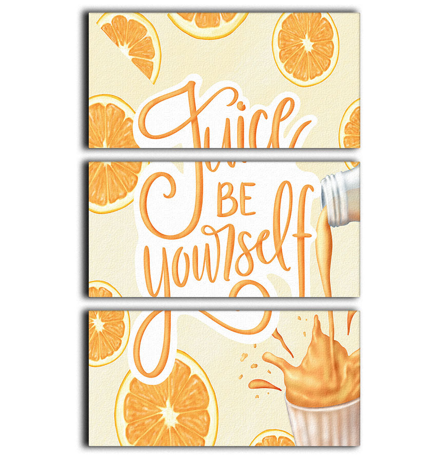 Juice be Yourself 3 Split Panel Canvas Print showcasing vibrant colors and modern design, perfect for home decor.
