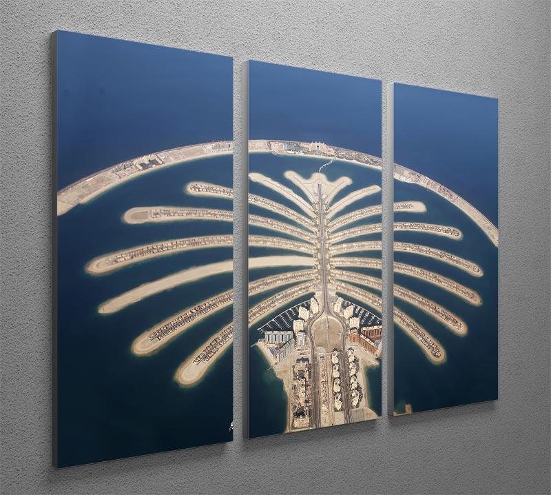 A beautiful 3-panel canvas print featuring the Jumeirah Palm Island, showcasing vibrant colors and intricate details.