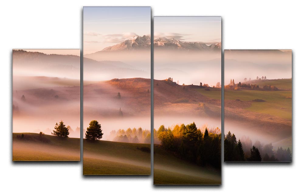 Just A Silence 4 Split Panel Canvas artwork featuring serene imagery divided into four equal sections, creating a cohesive and dynamic display.