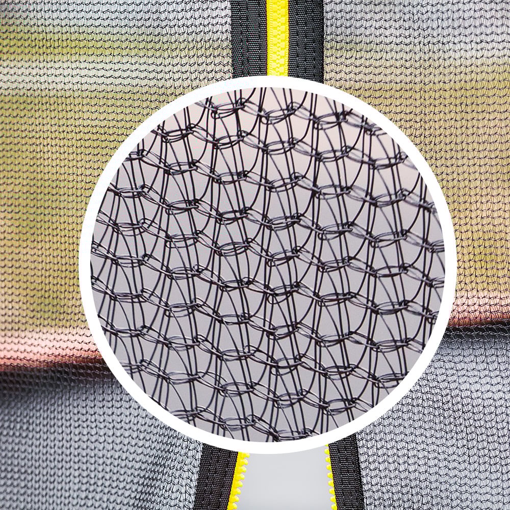Kahuna 12ft trampoline replacement net with 12 poles, featuring a zip entry door and durable weatherproof material.