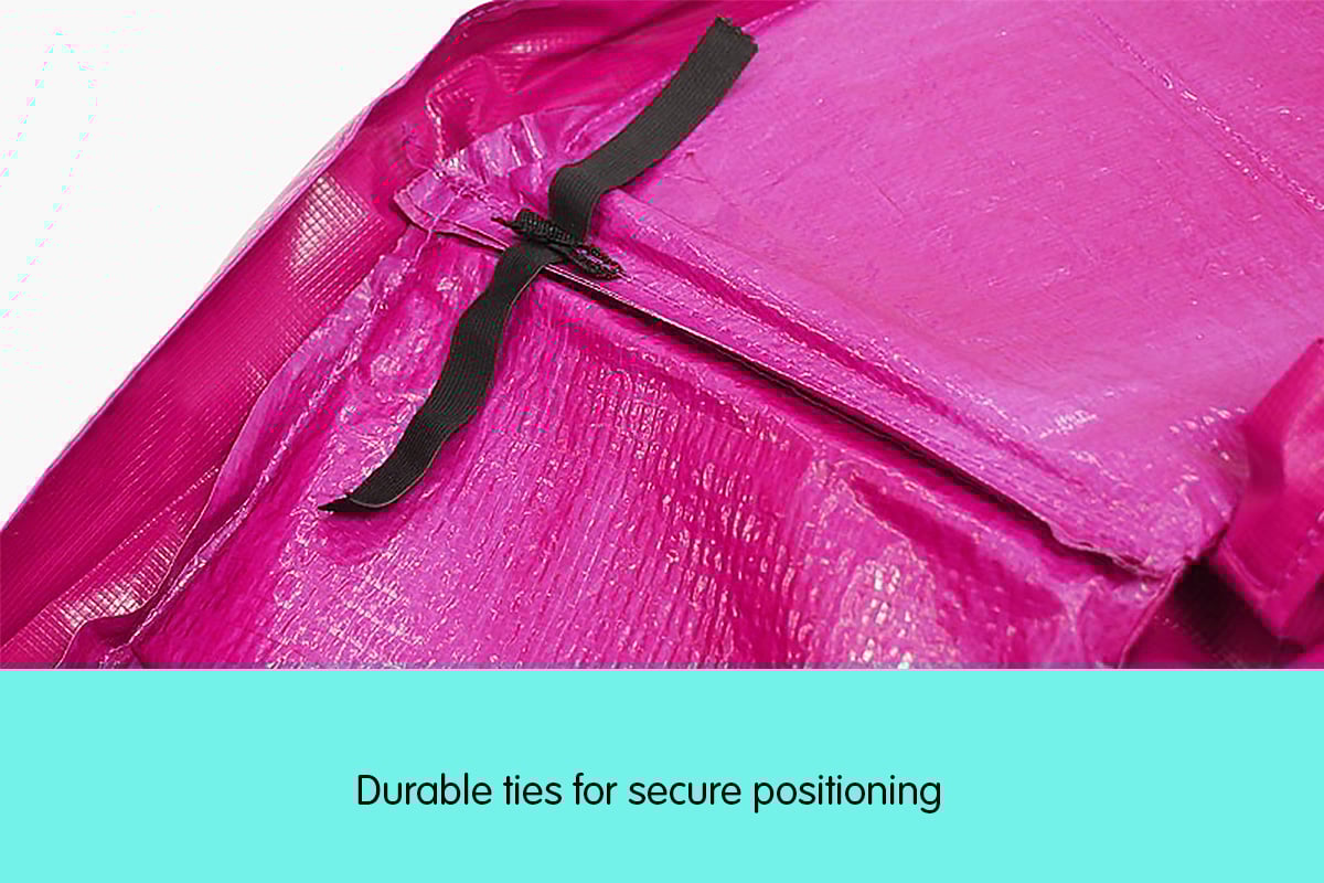 Kahuna 12ft Trampoline Replacement Pad in Pink, featuring durable PVC and nylon mesh for safety and longevity.
