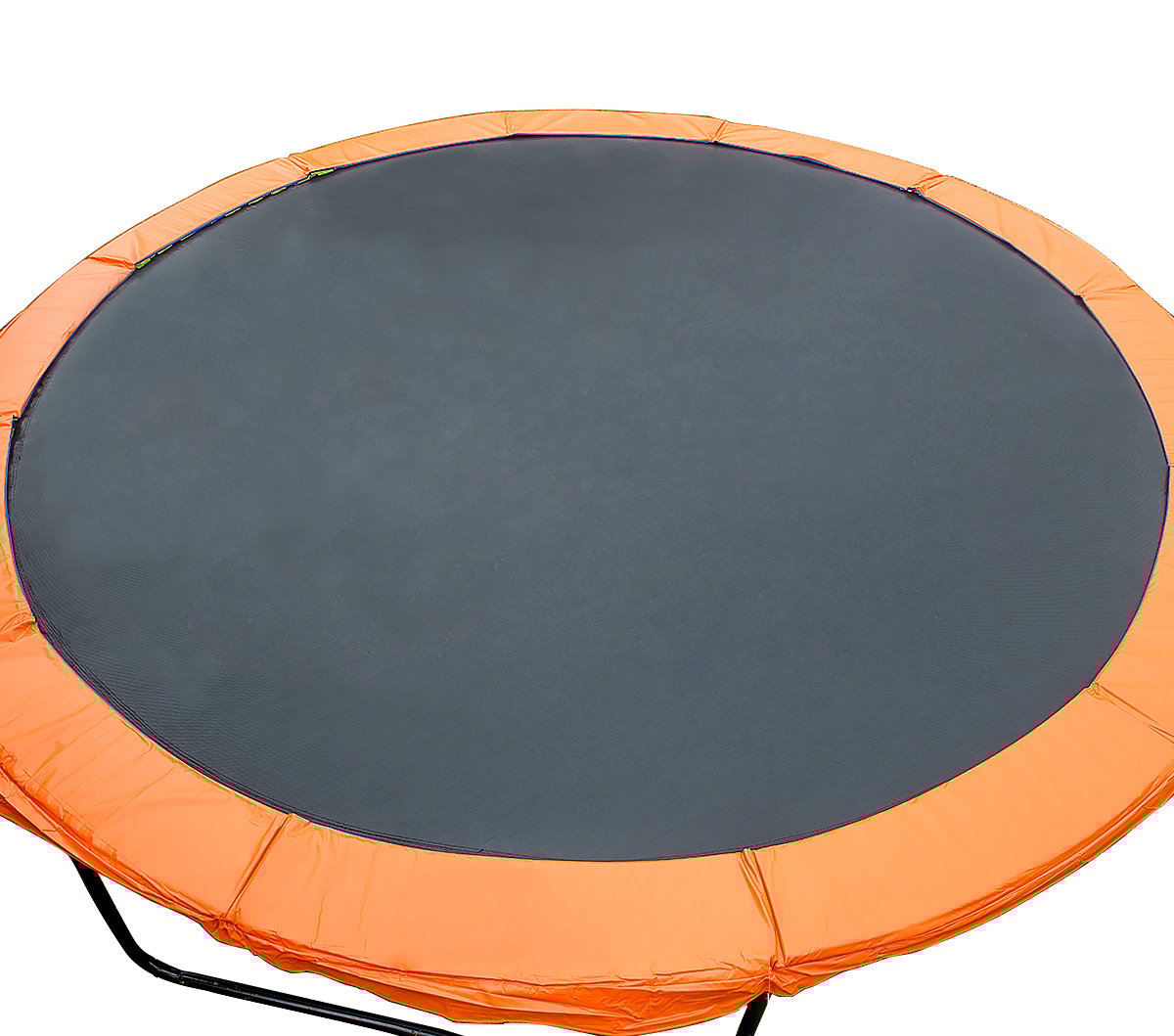 Kahuna 14ft round trampoline replacement pad in orange, featuring durable weatherproof PVC and high-density foam padding.