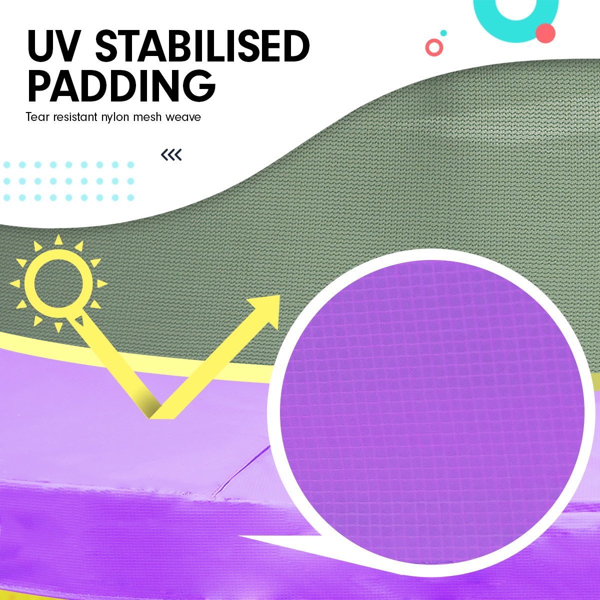 Kahuna 4.5ft round trampoline with safety net and padded springs, designed for children's outdoor play.