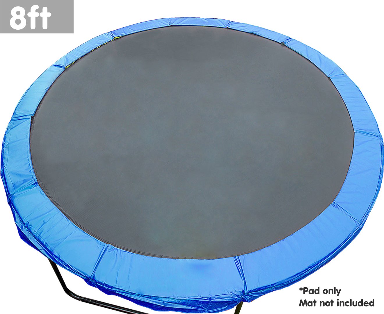 Kahuna 8ft Replacement Reinforced Outdoor Round Trampoline Safety Pad in blue, showcasing its durable PVC material and high-density foam padding.