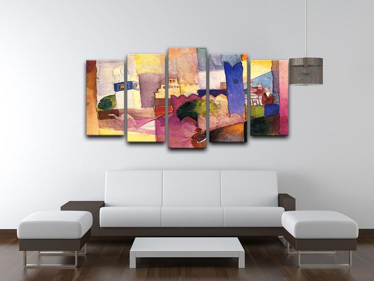 Kairouan by Macke 5 Split Panel Canvas artwork featuring vibrant colors and intricate details across five panels.