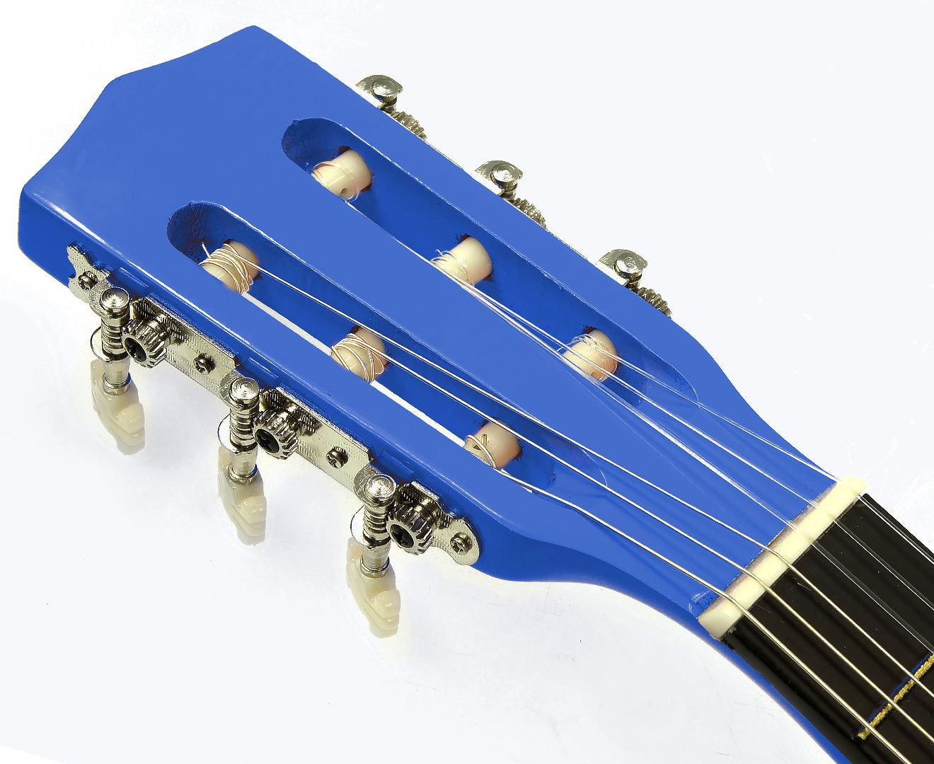 Karrera 34in Acoustic Children Guitar in blue, showcasing its wooden body and stylish design, perfect for young musicians.