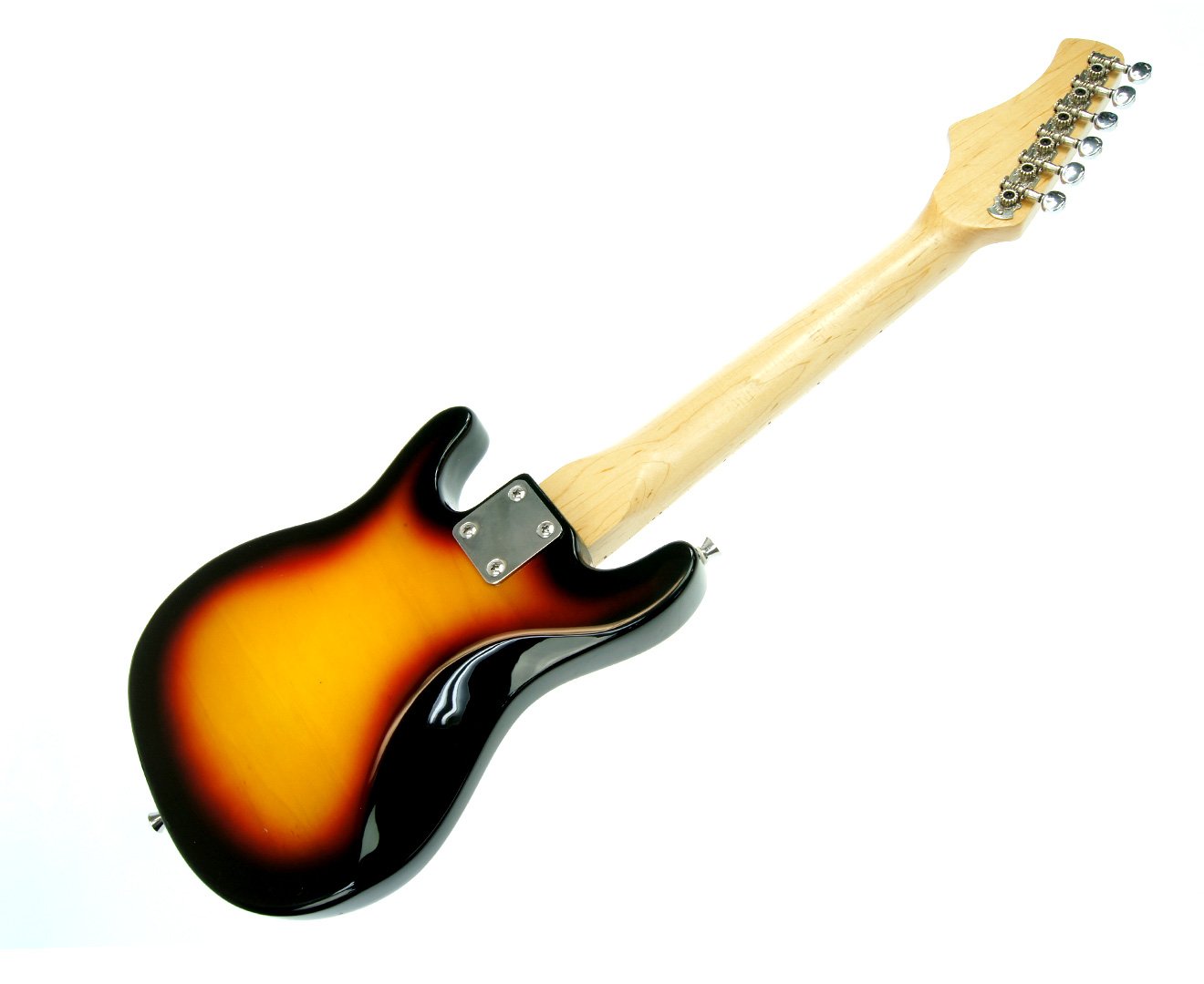 Karrera Children's Electric Guitar in sunburst finish, showcasing its sleek design and professional features.