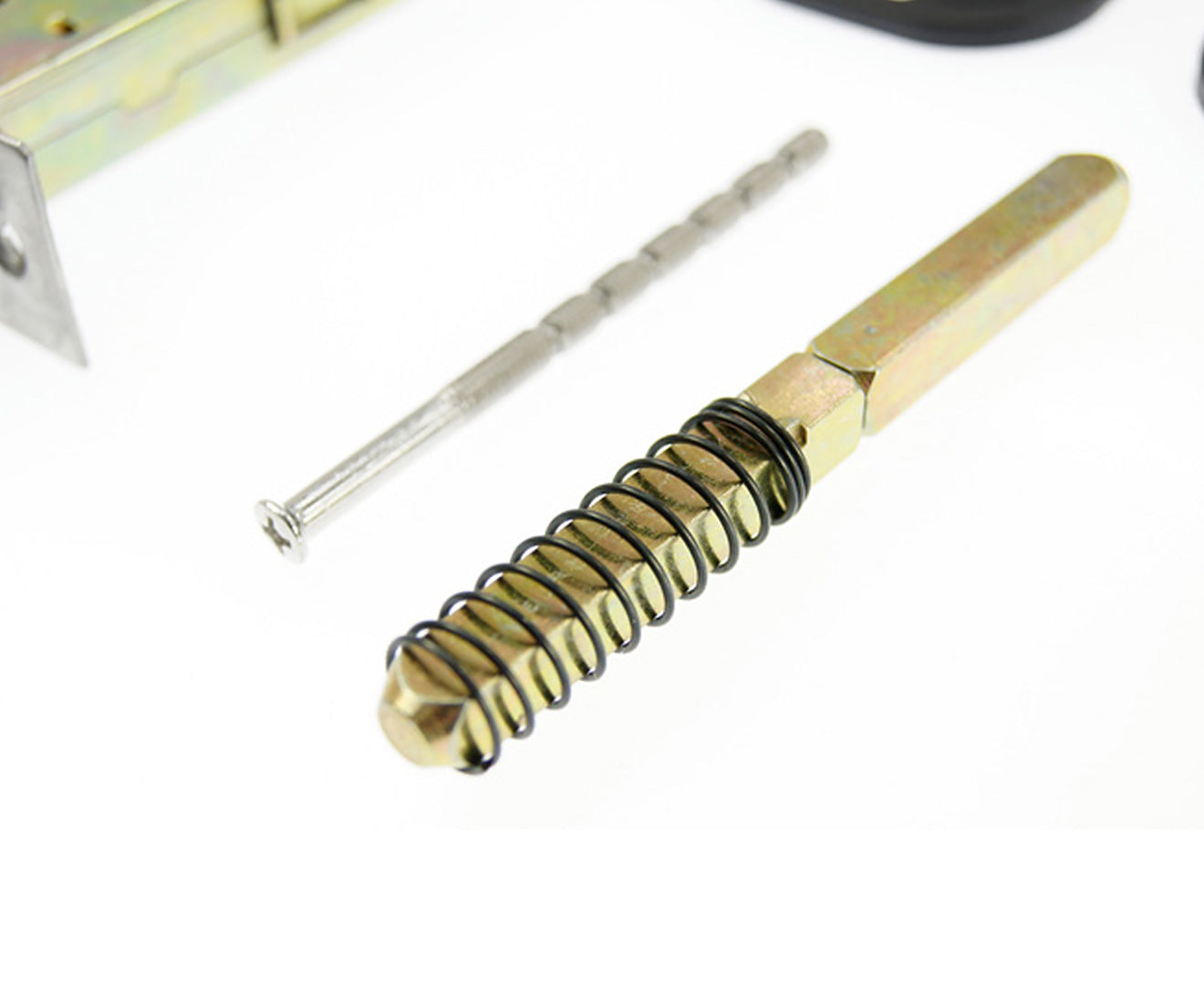 Kartrite Push Button Digital Combination Security Door Lock with satin chrome finish and mechanical keypad.