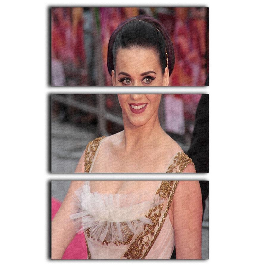 A stunning 3-panel canvas print featuring Katy Perry at an awards ceremony, showcasing vibrant colors and elegant design.