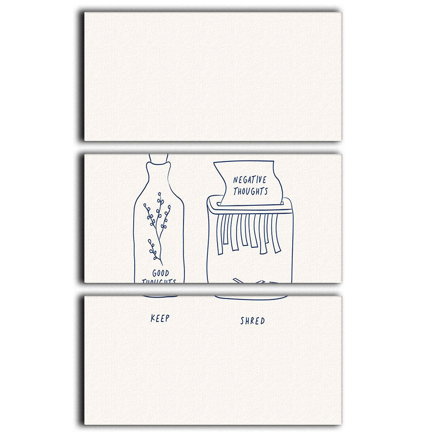 Keep Good Shred Negative 3 Split Panel Canvas Print featuring three high-quality canvases with a captivating design, perfect for home decor.