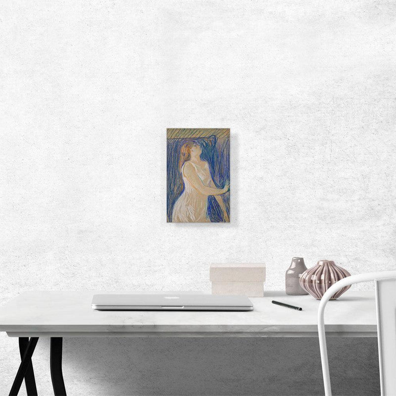 Canvas print of Ketch of the Model Posing 1893, showcasing intricate details and vibrant colors, perfect for home decor.