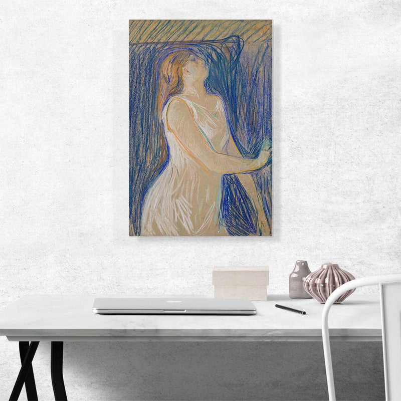 Canvas print of Ketch of the Model Posing 1893, showcasing intricate details and vibrant colors, perfect for home decor.