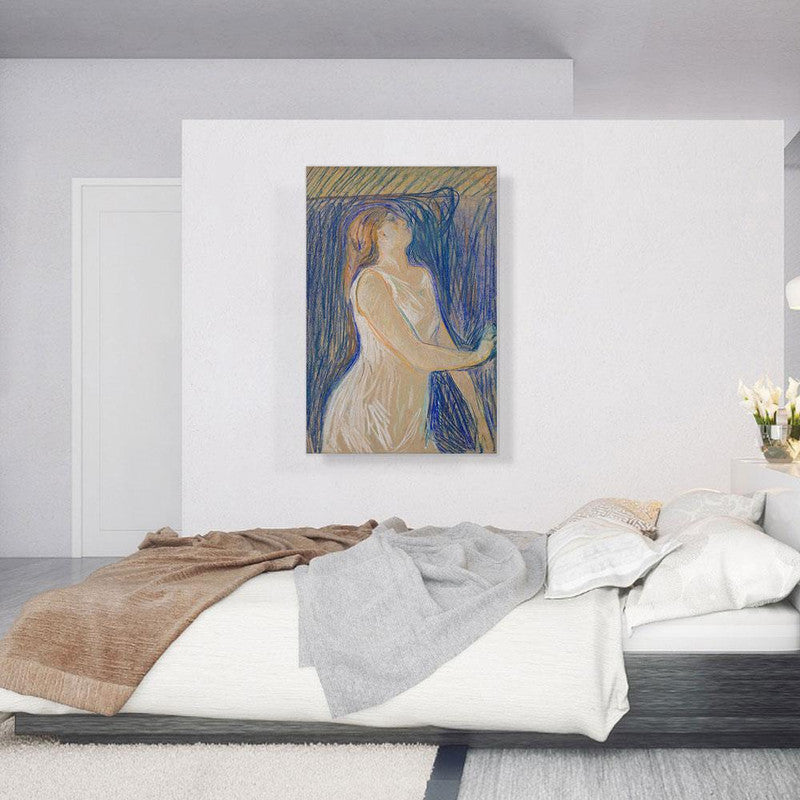 Canvas print of Ketch of the Model Posing 1893, showcasing intricate details and vibrant colors, perfect for home decor.