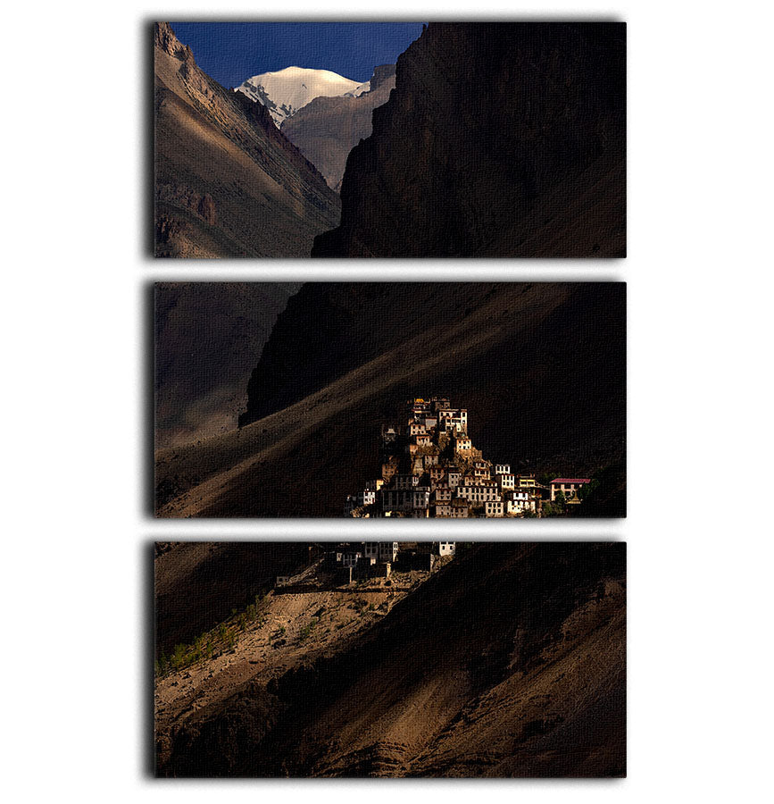 Key Monastery 3 Split Panel Canvas Print showcasing a serene monastery scene across three canvases.