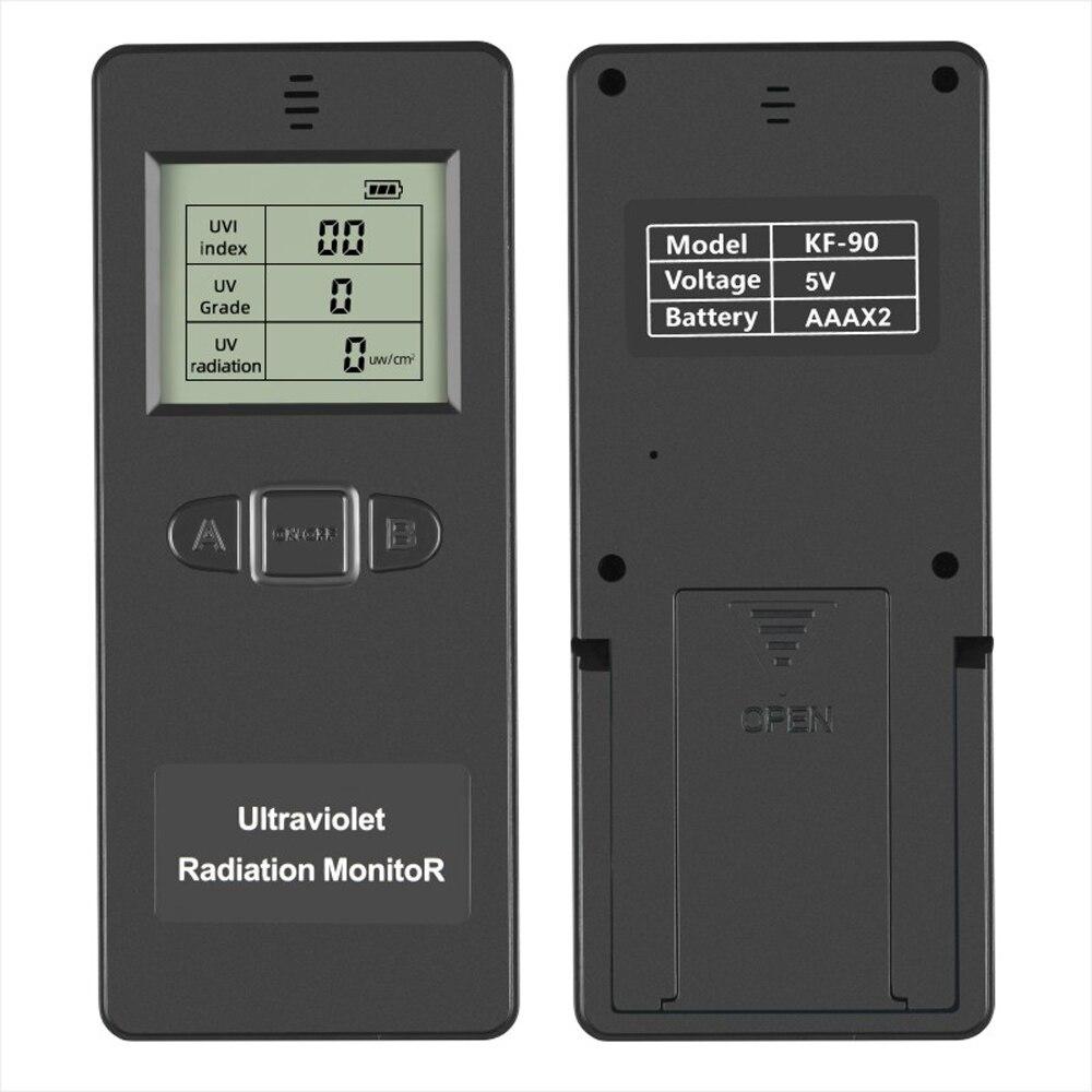KF-90 Digital Ultraviolet Radiation Detector with a digital display and ergonomic design, measuring UV radiation levels.