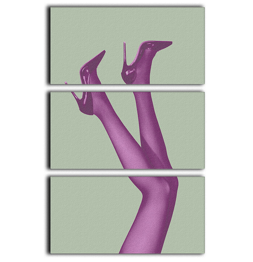 Kick Up Your Heels #04 3 Split Panel Canvas Print featuring vibrant colors and elegant design, perfect for home decor.