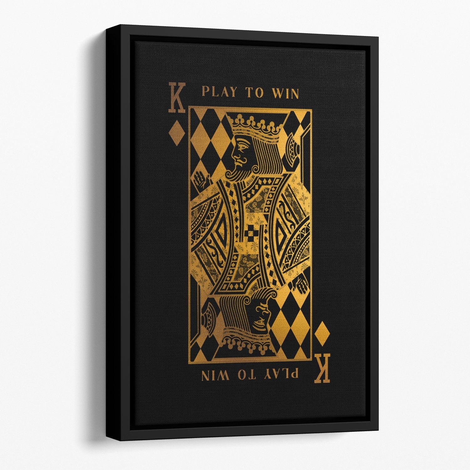 A vibrant King playing card canvas print showcasing intricate details and colors, perfect for home decor.