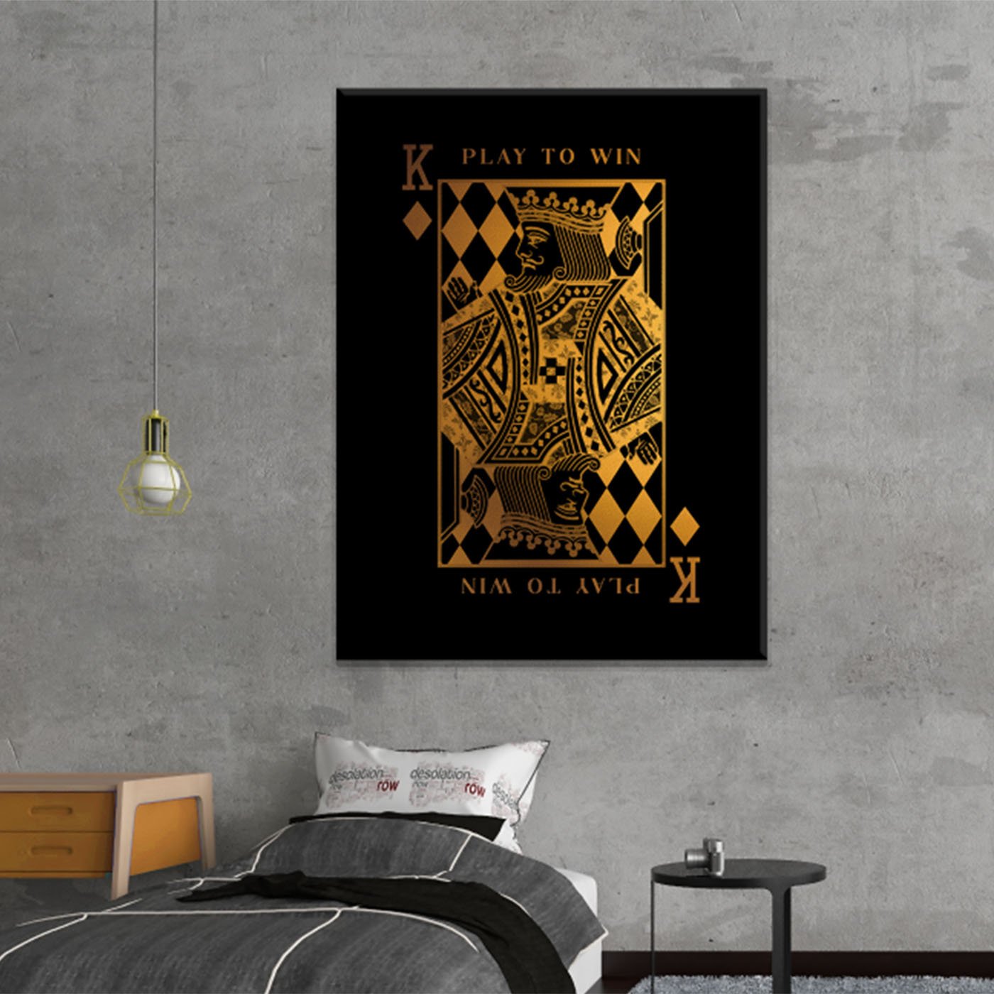 A vibrant King playing card canvas print showcasing intricate details and colors, perfect for home decor.