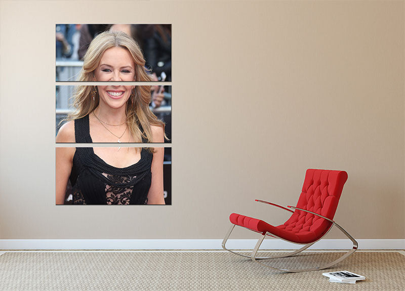 Kylie Minogue 2015 3 Split Panel Canvas Print showcasing vibrant colors and artistic design, perfect for home decor.