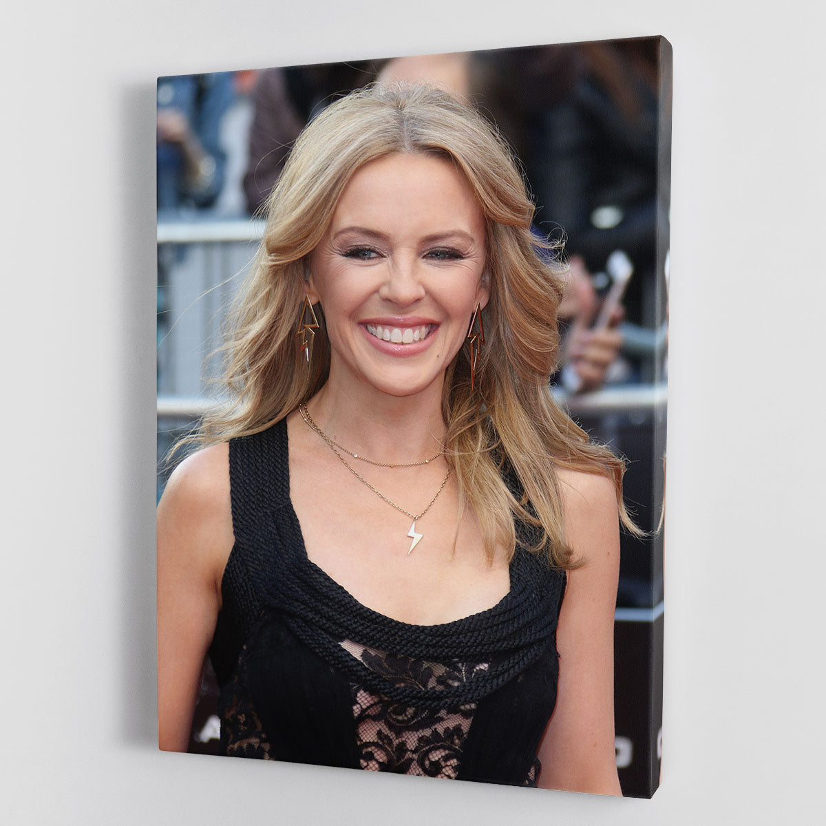 Kylie Minogue 2015 canvas print featuring vibrant colors and artistic design, perfect for home decor.
