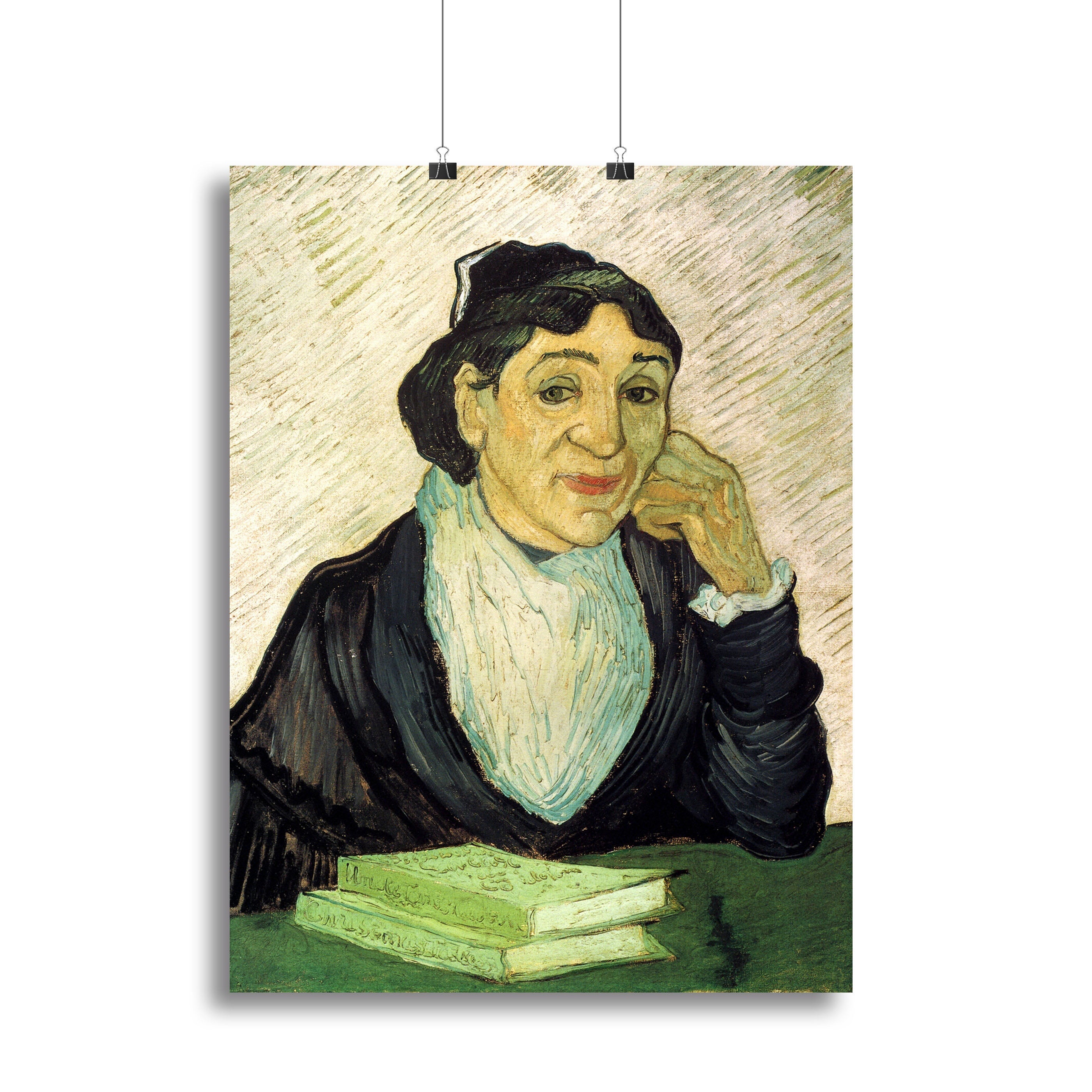 L Arlesienne Madame Ginoux by Van Gogh canvas print showcasing vibrant colors and intricate details.