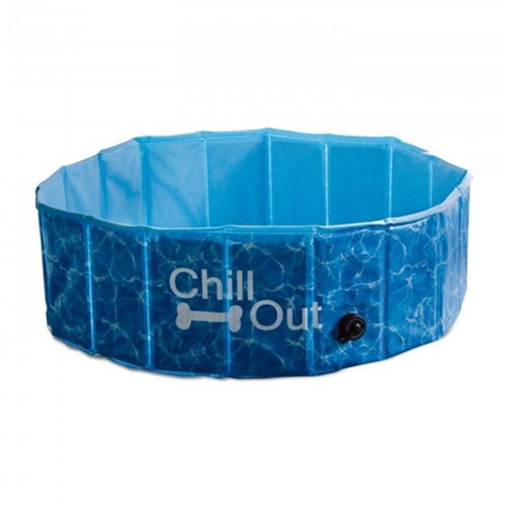 L Dog Swimming Pool made of tough PVC, designed for pets to splash and play safely, featuring an anti-slippery bottom.