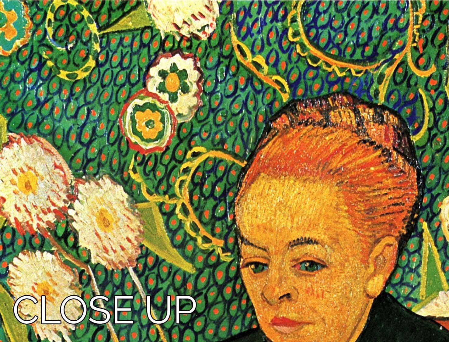 La Berceuse Augustine Roulin by Van Gogh 3-panel canvas print showcasing vibrant colors and intricate details.