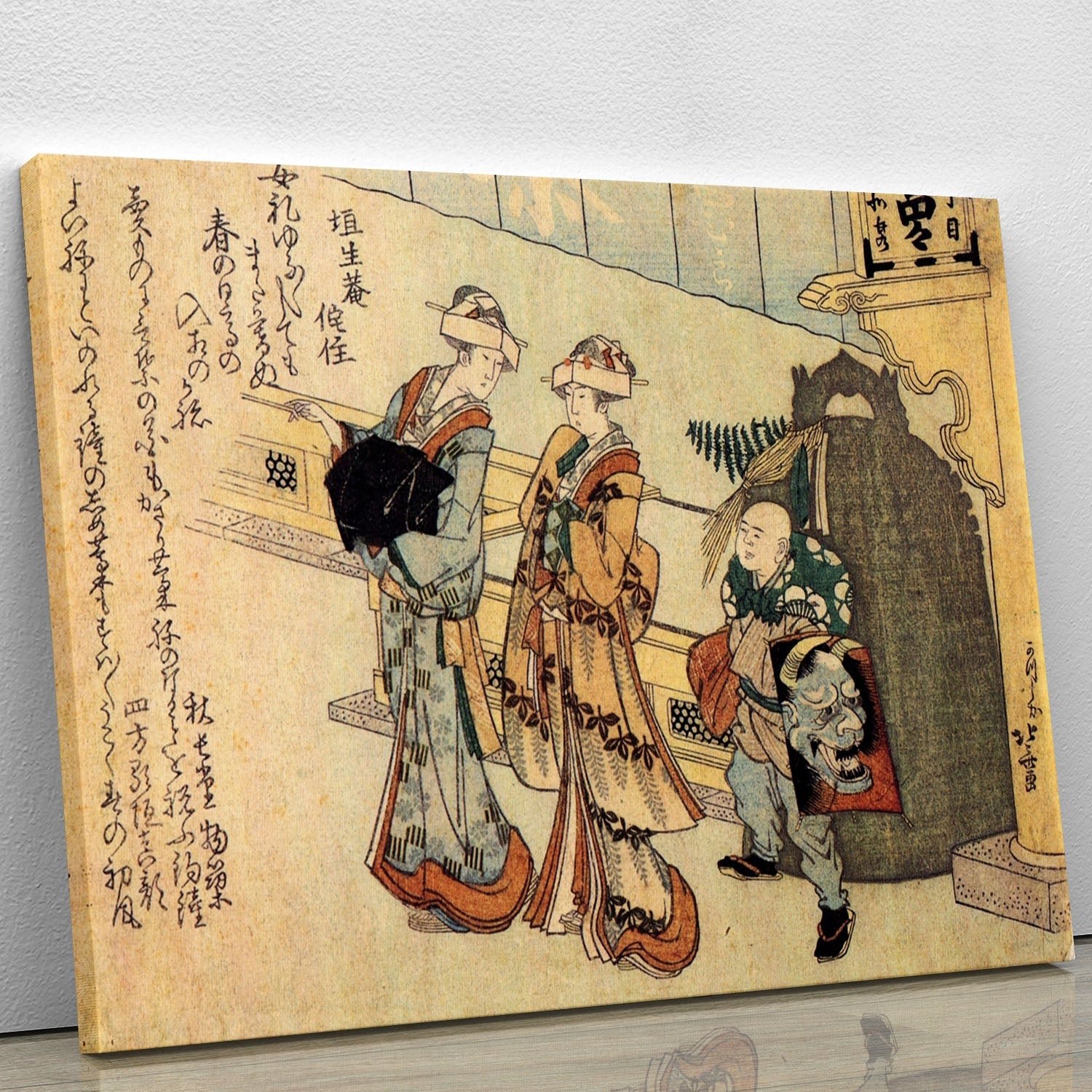 A beautiful canvas print of Lady by Hokusai, showcasing intricate details and vibrant colors, perfect for home decor.