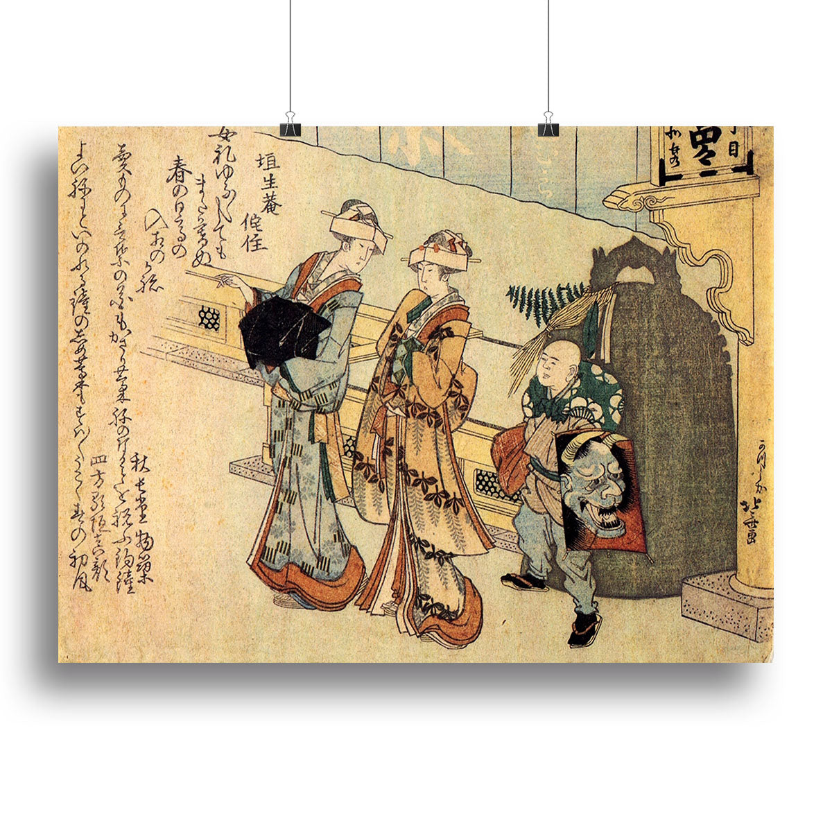A beautiful canvas print of Lady by Hokusai, showcasing intricate details and vibrant colors, perfect for home decor.
