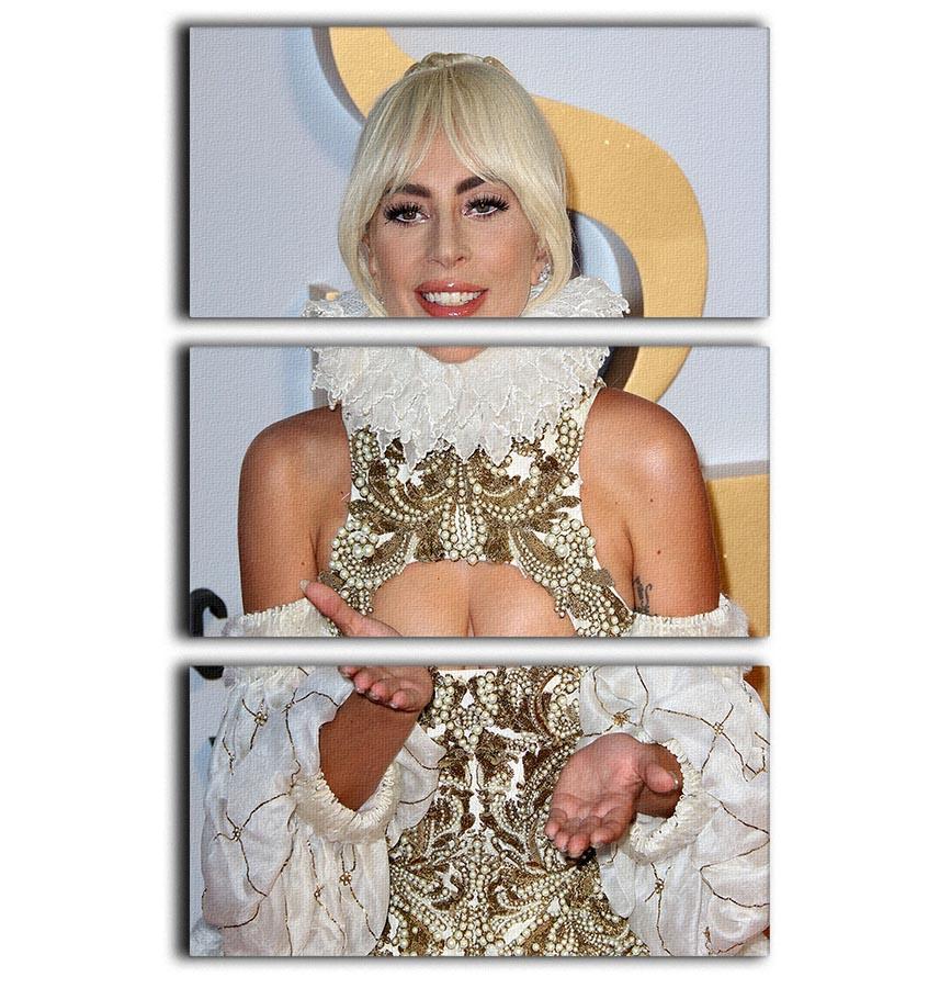 Lady Gaga A Star Is Born 3 Split Panel Canvas Print featuring three panels with vibrant colors and artistic design.