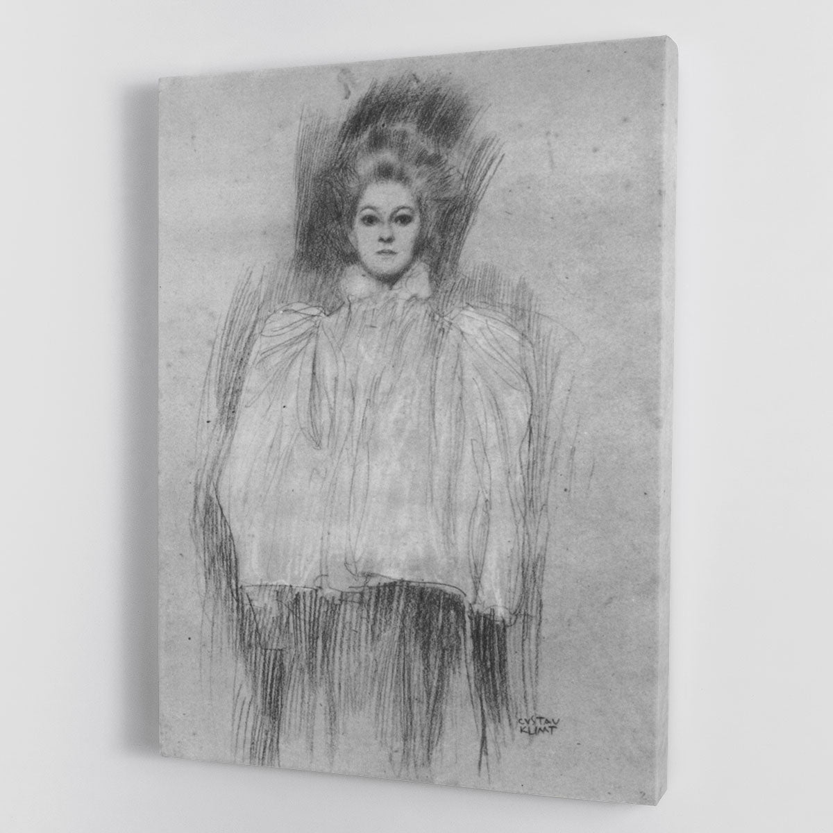 Canvas print of Lady in Cape by Klimt, showcasing intricate patterns and rich colors, perfect for home decor.