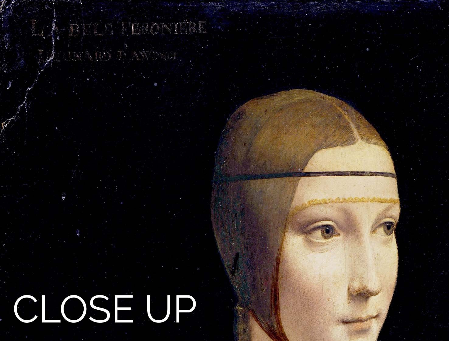 Three-panel canvas print of Da Vinci's Lady with an Ermine, showcasing elegant art for home decor.