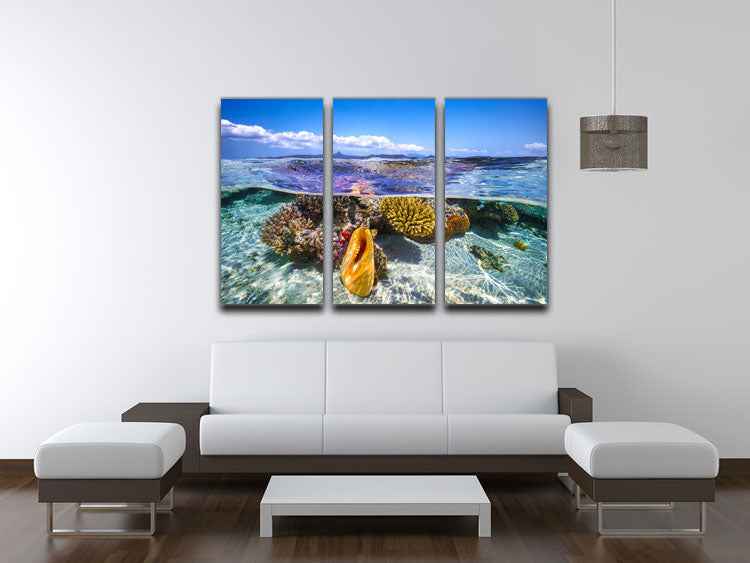 Lagoon Life 3 Split Panel Canvas Print showcasing vibrant colors and elegant design, perfect for home decor.