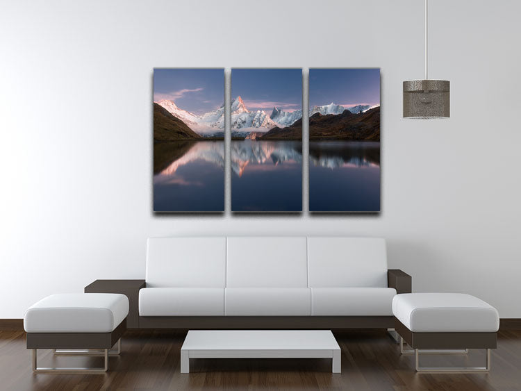 Lake Bahalpsee 3 Split Panel Canvas Print showcasing serene nature scene with vibrant colors.