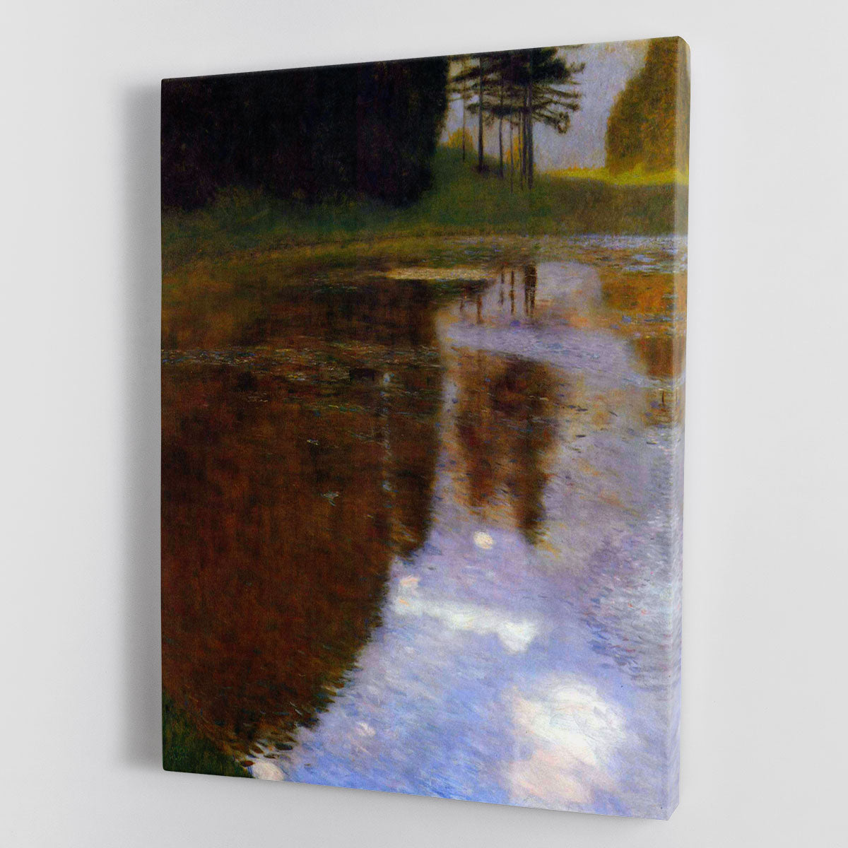 Canvas print of Lake in front of the Castle by Klimt, showcasing vibrant colors and intricate details, perfect for home decor.