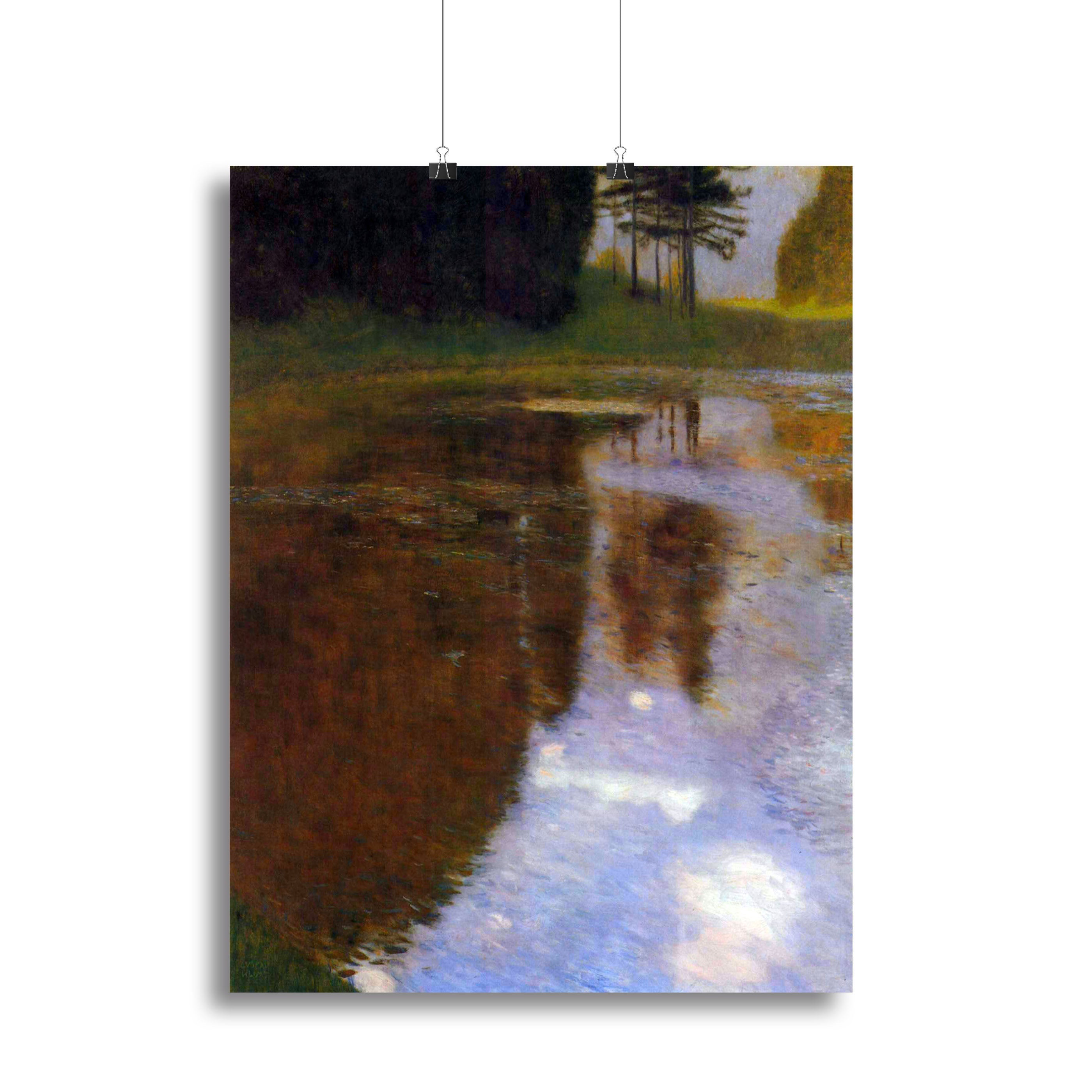 Canvas print of Lake in front of the Castle by Klimt, showcasing vibrant colors and intricate details, perfect for home decor.