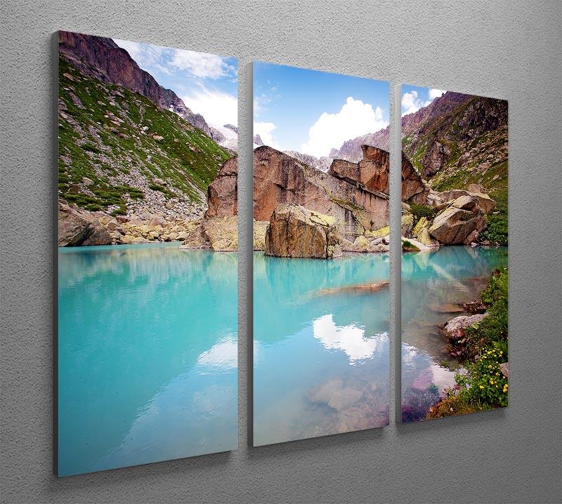 Lake Mountains 3 Split Panel Canvas Print showcasing serene lake and mountain scenery in three panels.