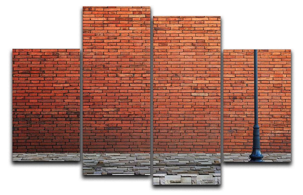 A beautiful 4-split canvas artwork featuring a lamp post street scene, showcasing vibrant colors and intricate details across four panels.