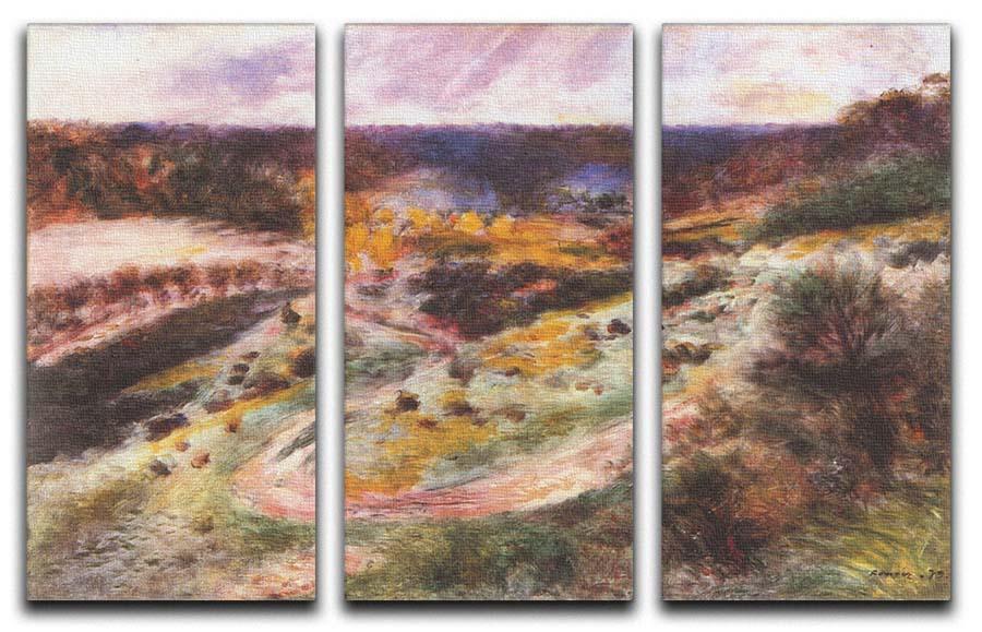 Three-panel canvas print of Landscape in Wargemont by Renoir, showcasing vibrant colors and intricate details.