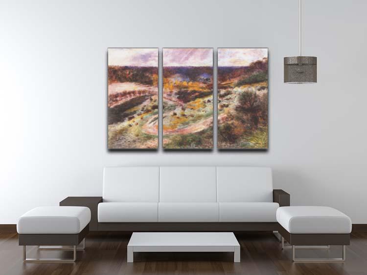 Three-panel canvas print of Landscape in Wargemont by Renoir, showcasing vibrant colors and intricate details.