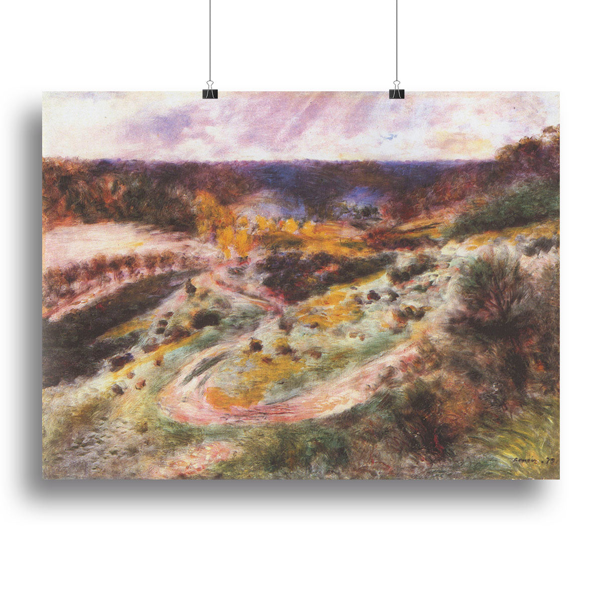Landscape in Wargemont by Renoir canvas print showcasing vibrant colors and serene nature scene.