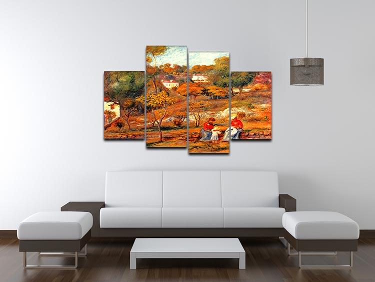 A 4-split canvas artwork featuring Renoir's Landscape with Cagnes, showcasing vibrant colors and serene scenery across four panels.