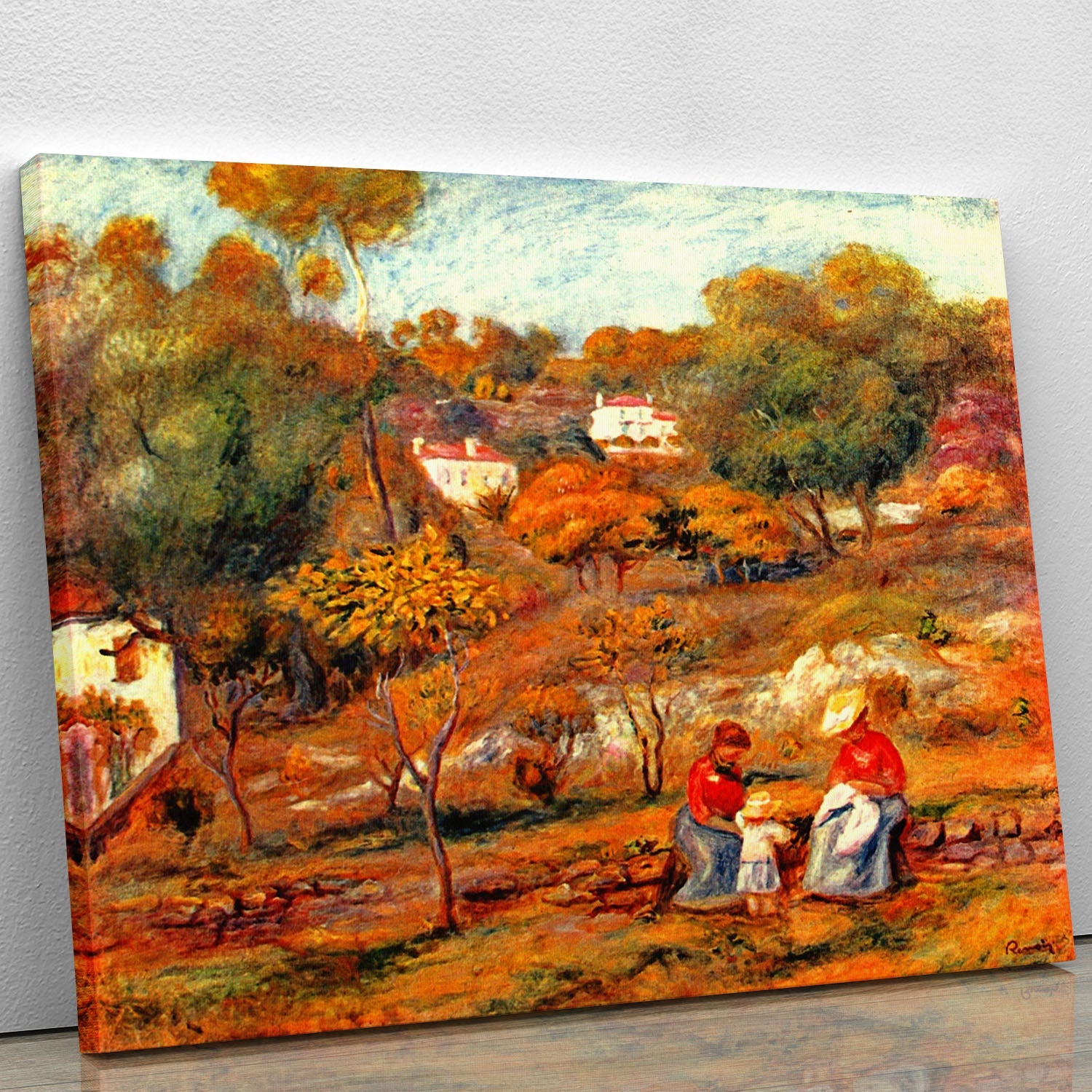 Landscape with Cagnes by Renoir canvas print showcasing vibrant colors and impressionistic style, perfect for home decor.