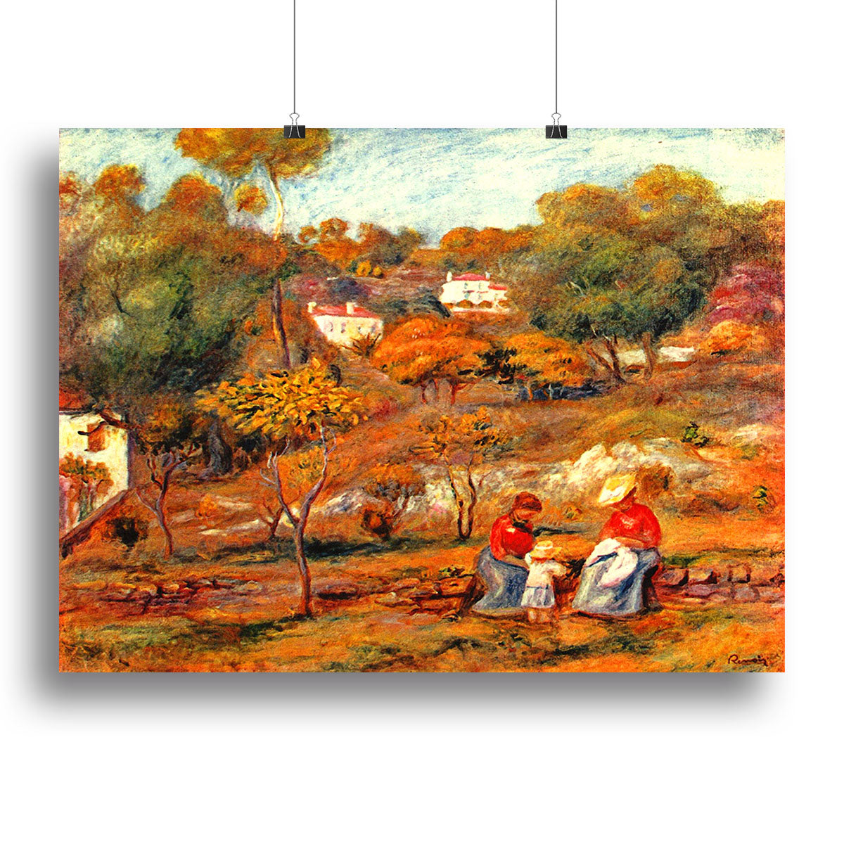 Landscape with Cagnes by Renoir canvas print showcasing vibrant colors and impressionistic style, perfect for home decor.
